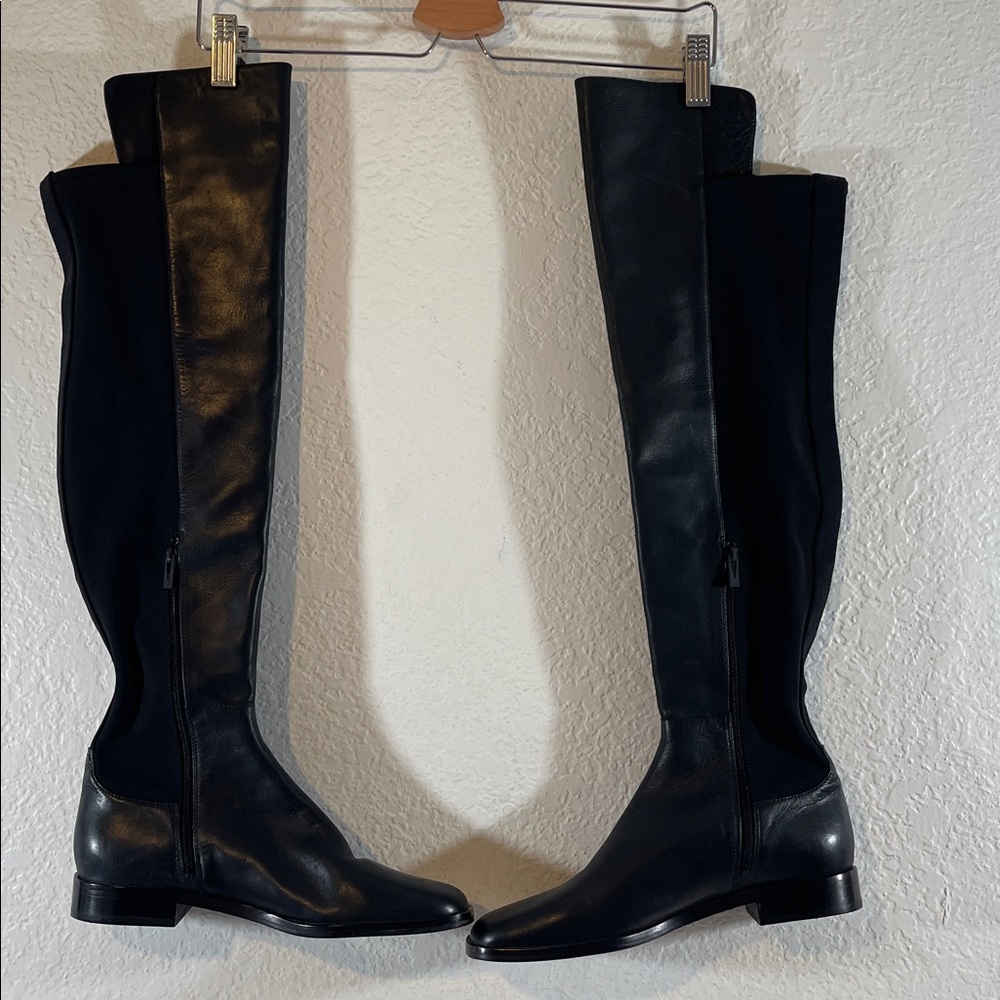 Via Spiga Women's Varun Leather/Stretch Over The Knee Boots Black Size 7.5 NEW - Picture 9 of 13